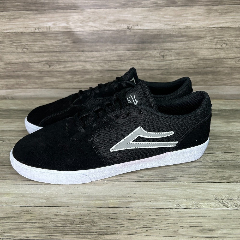 Lakai Skate Shoes Mens 11 Cardiff Black Suede Lace Up Sneakers
